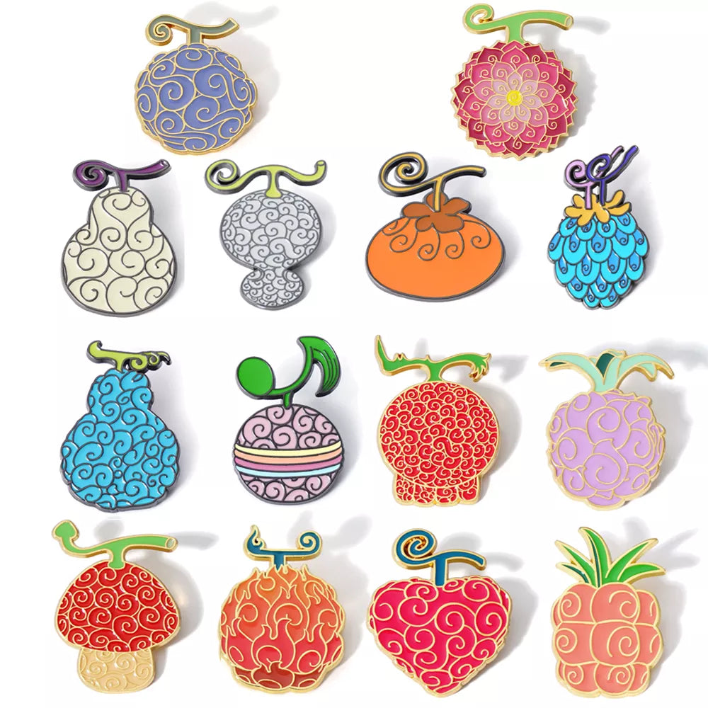 Anime ONE PIECE Devil Fruit Lapel Pins for Backpack Enamel Pin Men