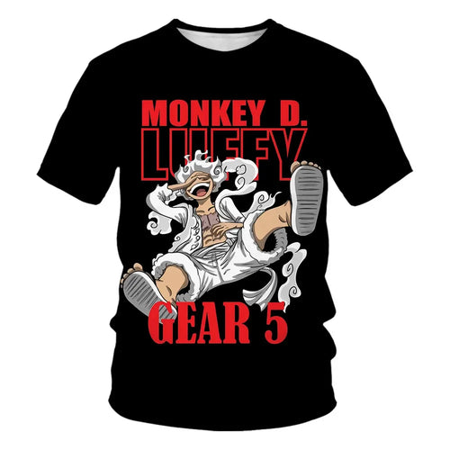 Luffy Gear 5 One Piece T-shirt Kids Boys Girls Clothes Children's