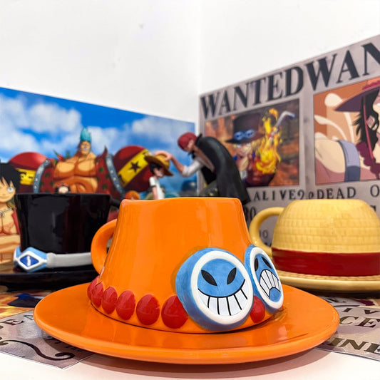 Ace's Hat Anime Coffee Cup One Piece Anime Novelty Mugs Fans Gifts